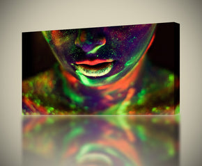 Neon Woman DJ Canvas Print Giclee