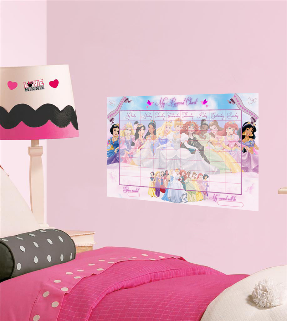 Disney Princess REWARD CHART Decal WALL STICKER Kids CC012