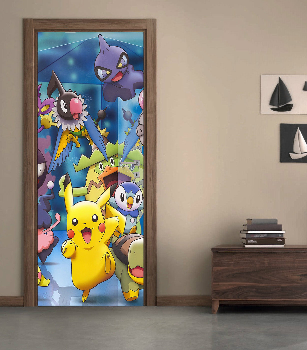 POKEMON Personalized DOOR WRAP Decal Removable Sticker D05