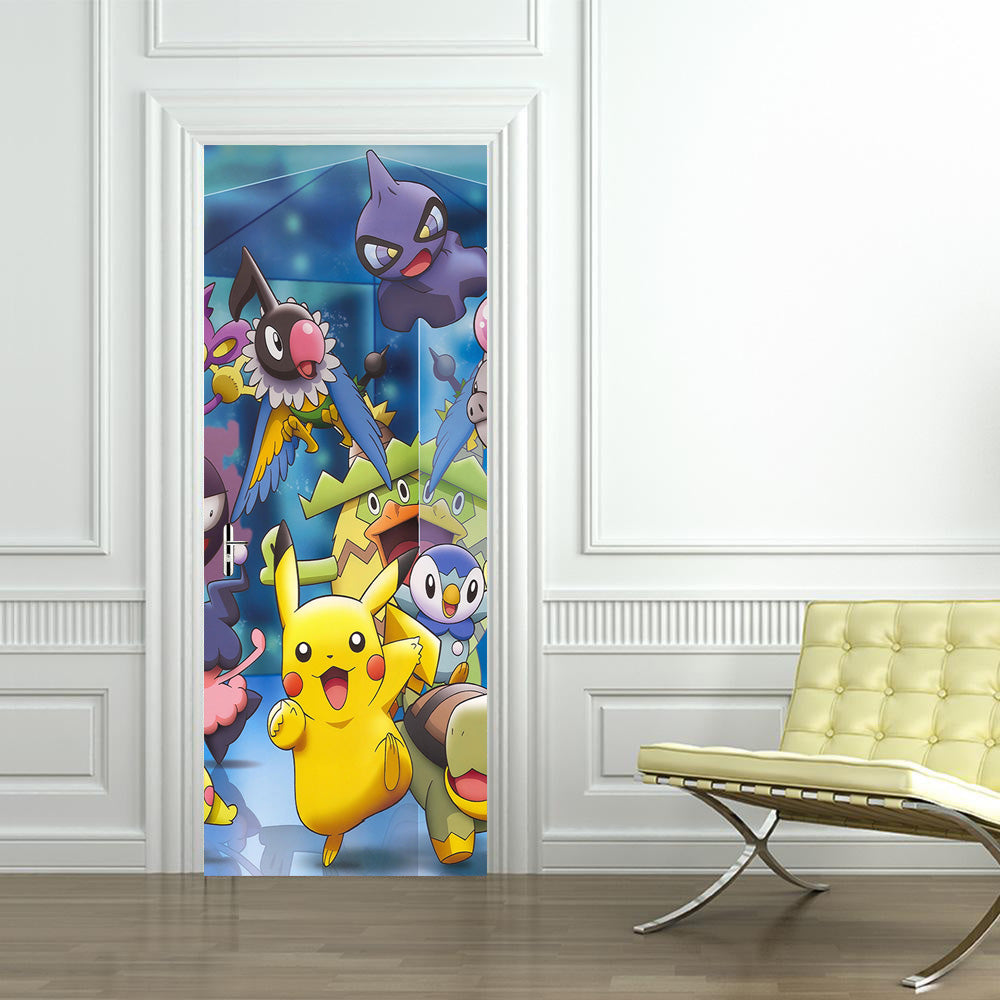 POKEMON Personalized DOOR WRAP Decal Removable Sticker D05
