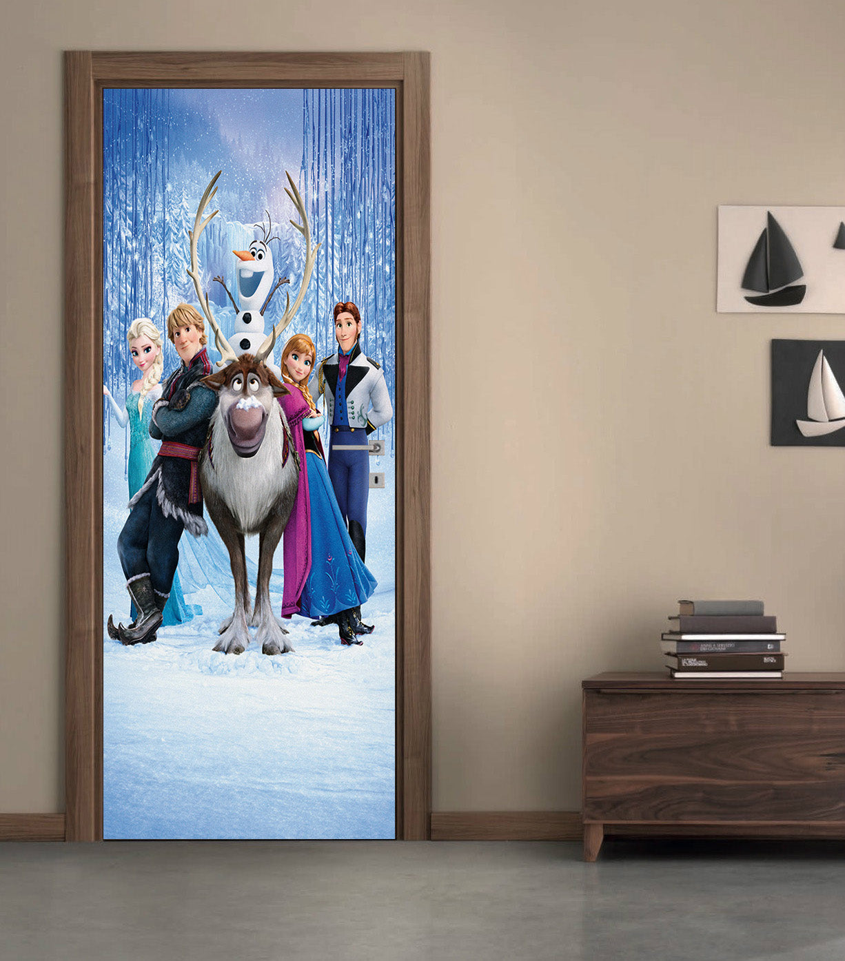 Frozen Personalized Name DOOR WRAP Decal Removable Sticker D07