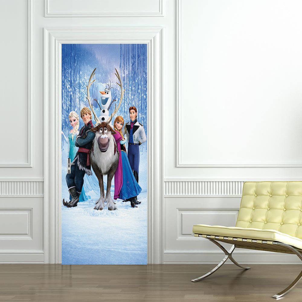 Frozen Personalized Name DOOR WRAP Decal Removable Sticker D07