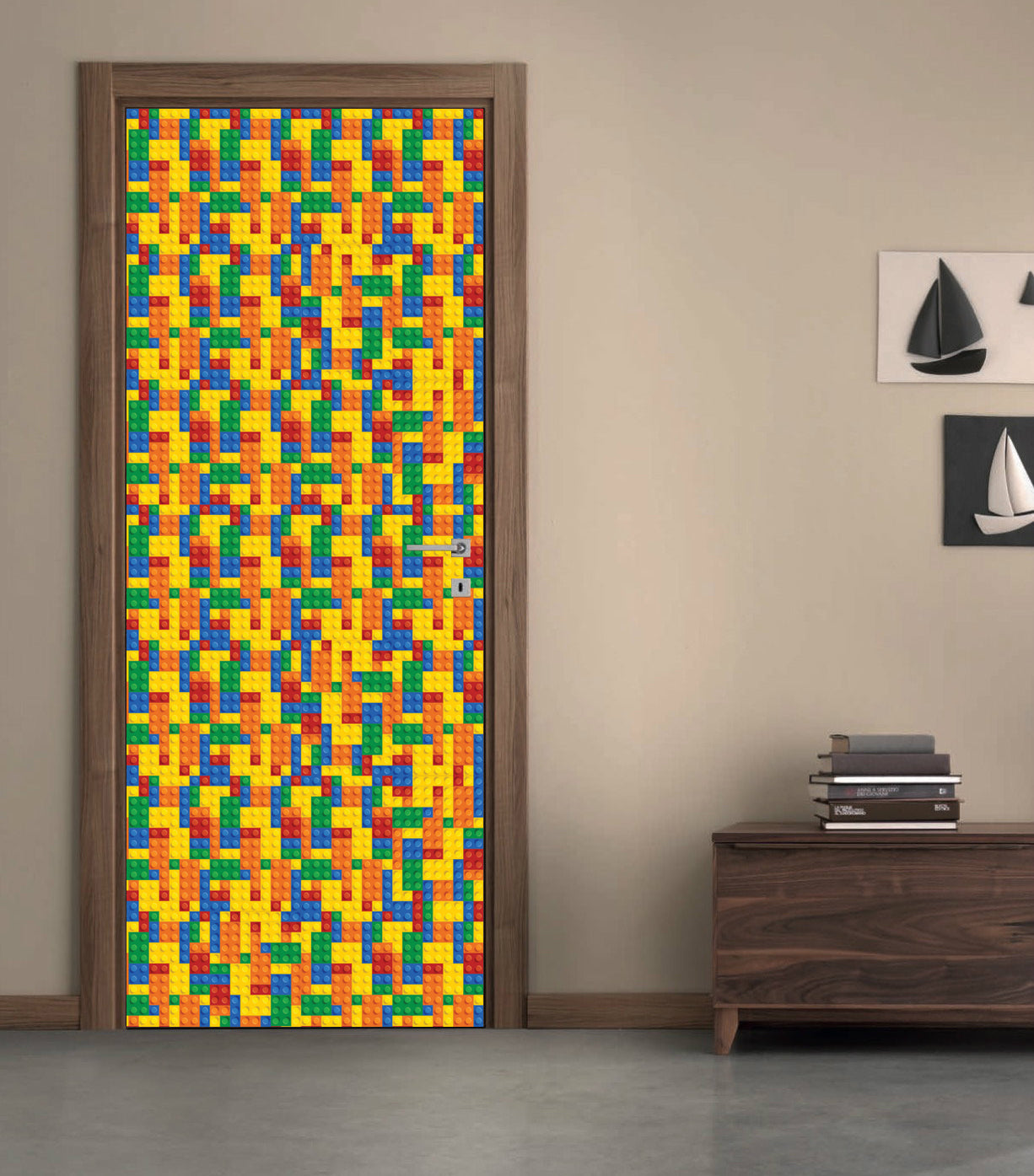 Bricks DIY DOOR WRAP Decal Removable Sticker D107