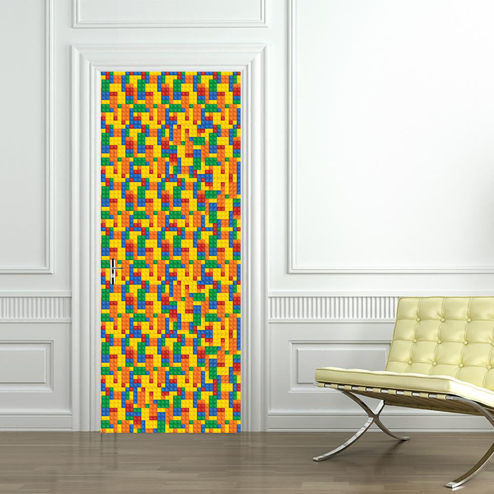 Bricks DIY DOOR WRAP Decal Removable Sticker D107