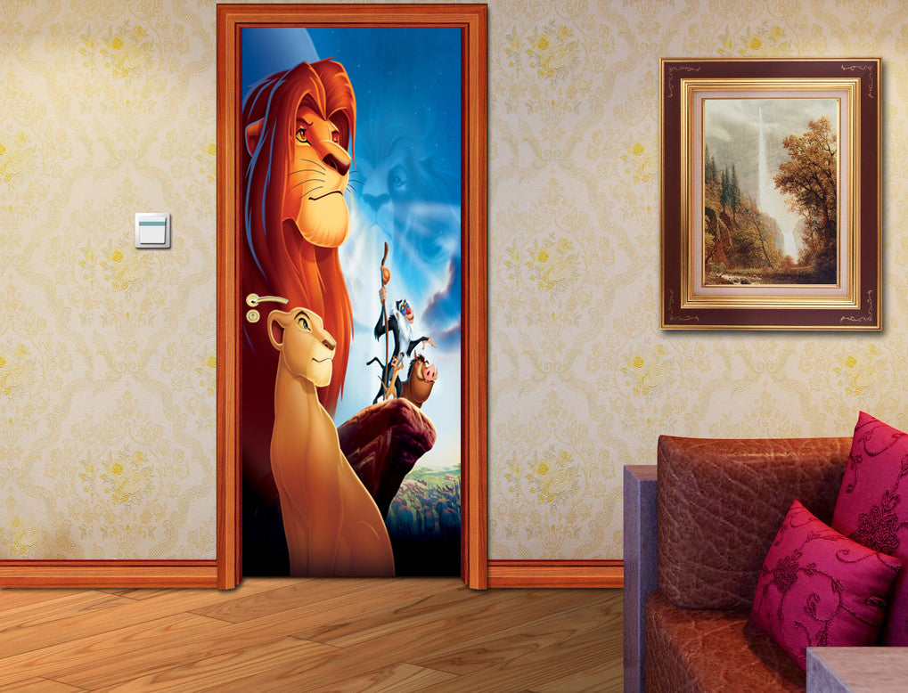Lion King DIY DOOR WRAP Decal Removable Sticker D110