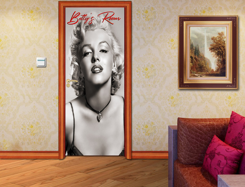 Marilyn Monroe Nom personnalisé DOOR WRAP Decal Removable Sticker D118