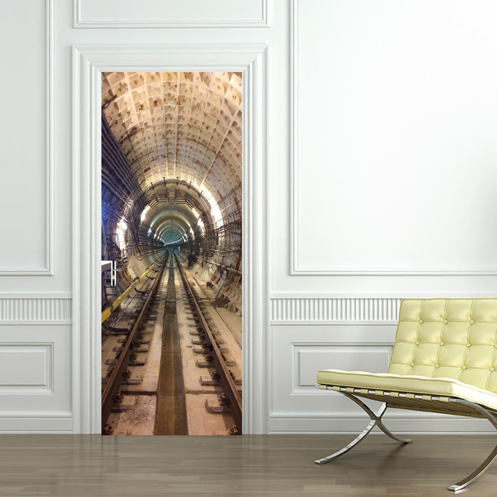 Underground Metro Tunnel DIY DOOR WRAP Decal Removable Sticker D119