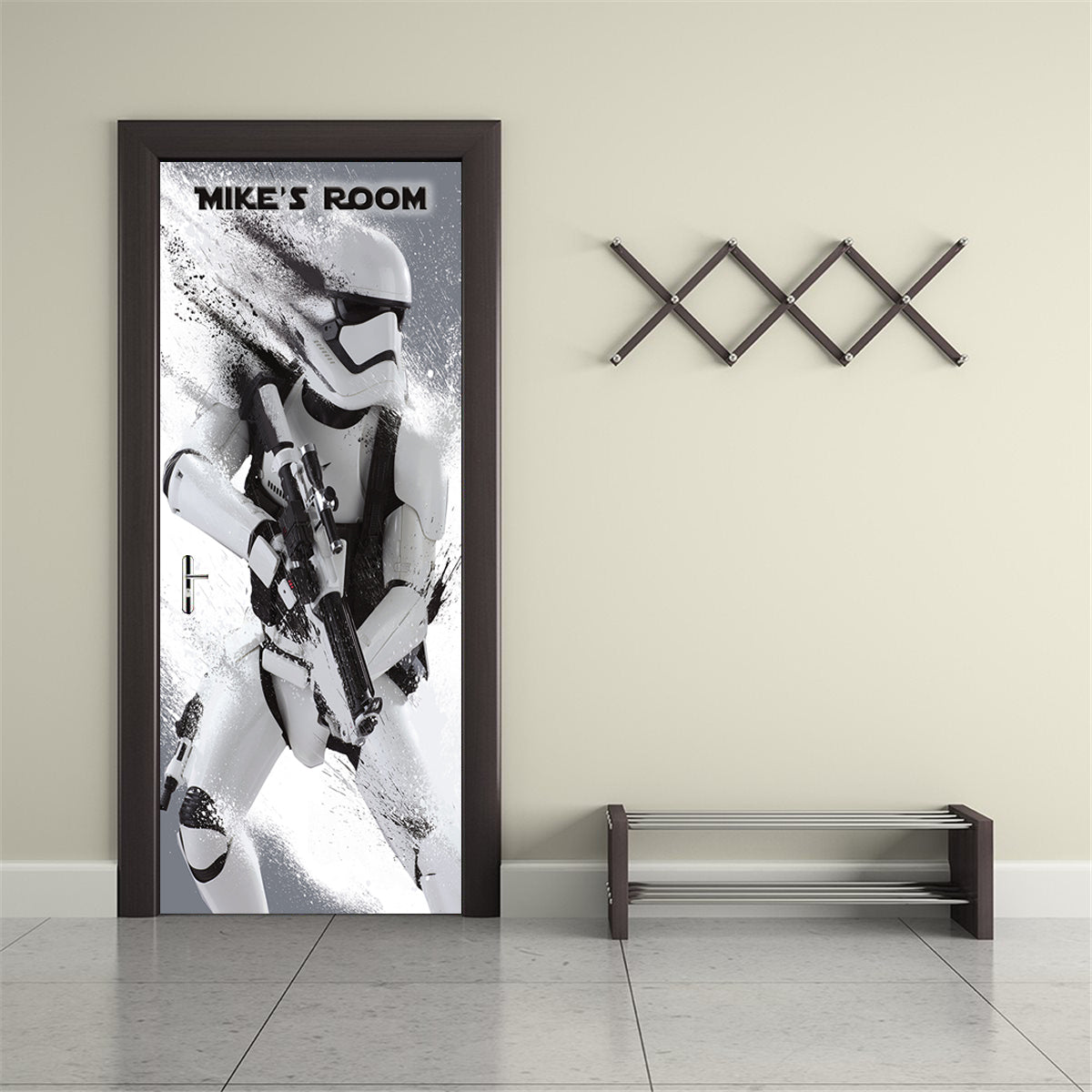 Star Wars Stormtrooper Nom personnalisé DOOR WRAP Decal Removable Sticker D125