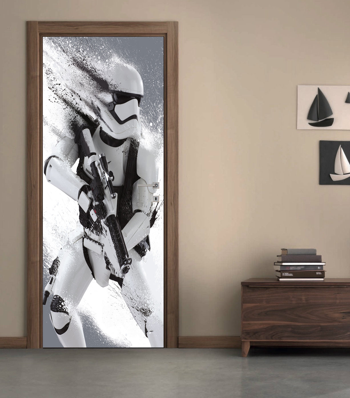 Star Wars Stormtrooper Nom personnalisé DOOR WRAP Decal Removable Sticker D125