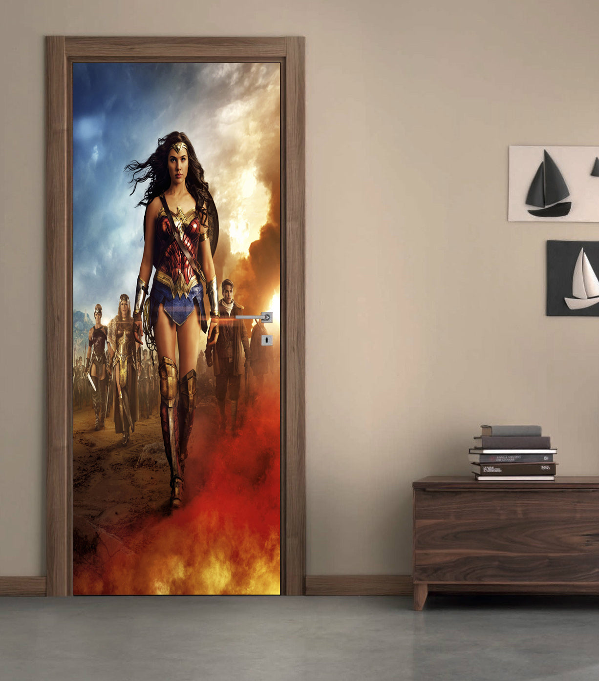 Super Hero Character DIY DOOR WRAP Decal Removable Sticker D132
