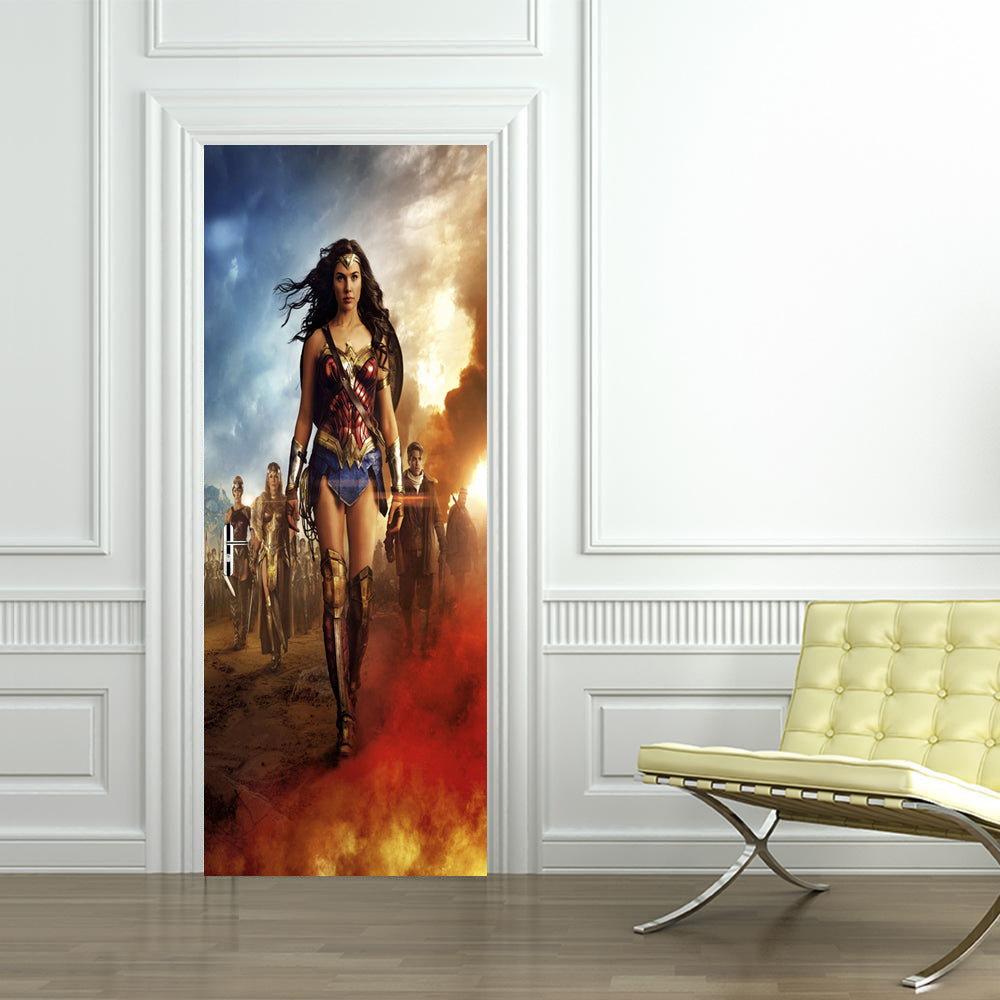 Super Hero Character DIY DOOR WRAP Decal Removable Sticker D132