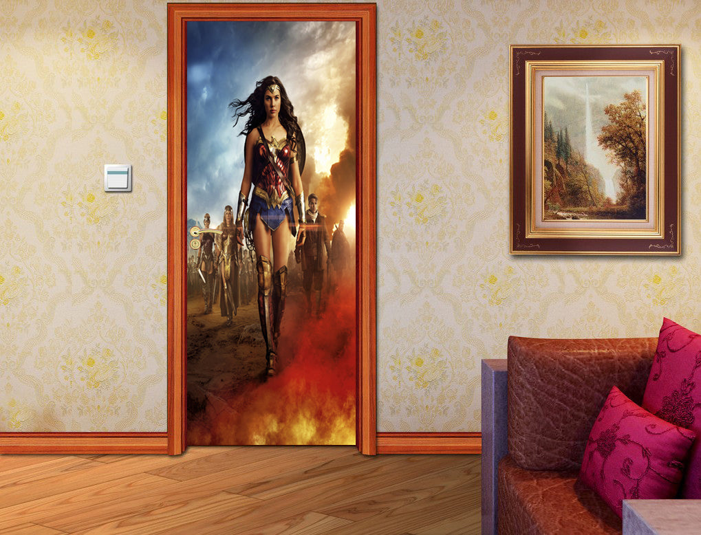 Super Hero Character DIY DOOR WRAP Decal Removable Sticker D132