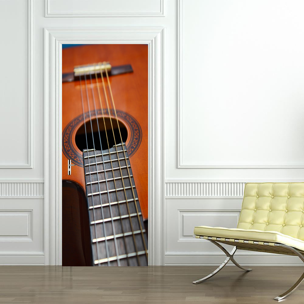 Musique de guitare classique DIY DOOR WRAP Autocollant amovible D152