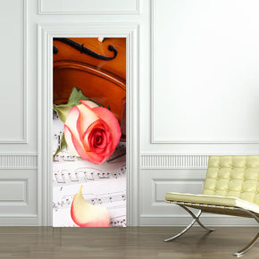 Violin Musical Notes DIY DOOR WRAP Decal Removable Sticker D156