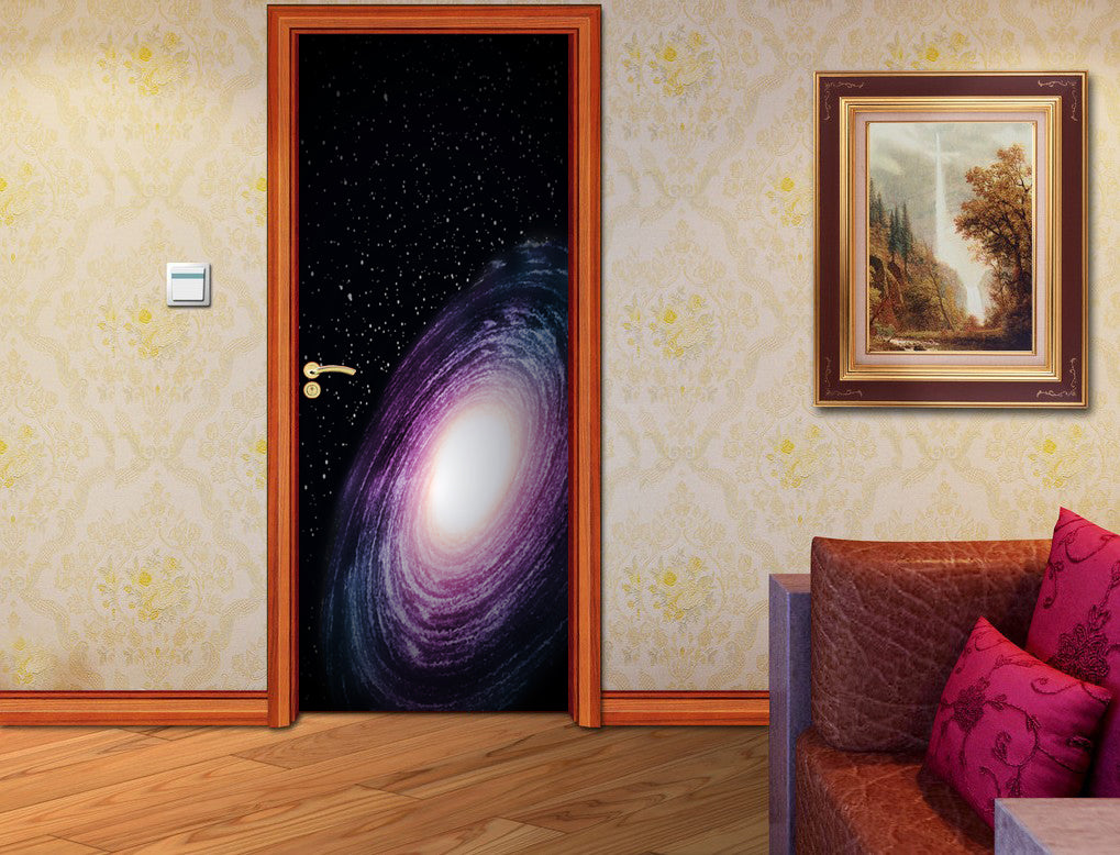 Space Galaxy DIY DOOR WRAP Autocollant amovible D170