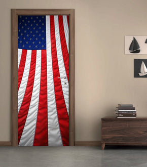 US American Flag DIY DOOR WRAP Decal Removable Sticker D177