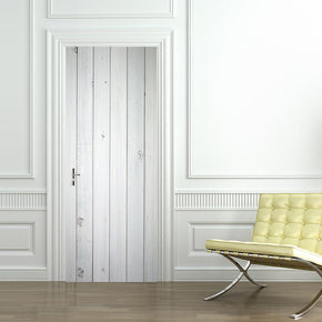 White Wood Planks DIY DOOR WRAP Decal Removable Sticker D178