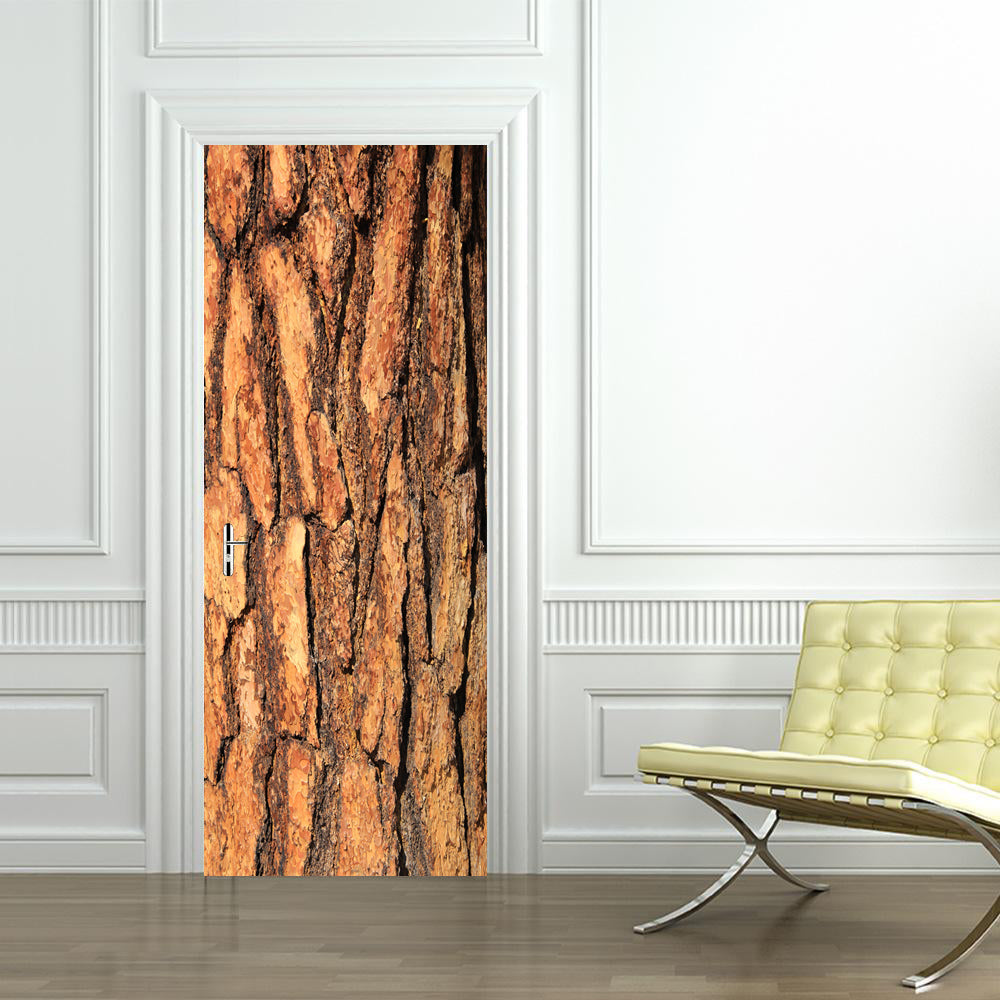 Tige de bois DIY DOOR WRAP Decal Sticker amovible D179
