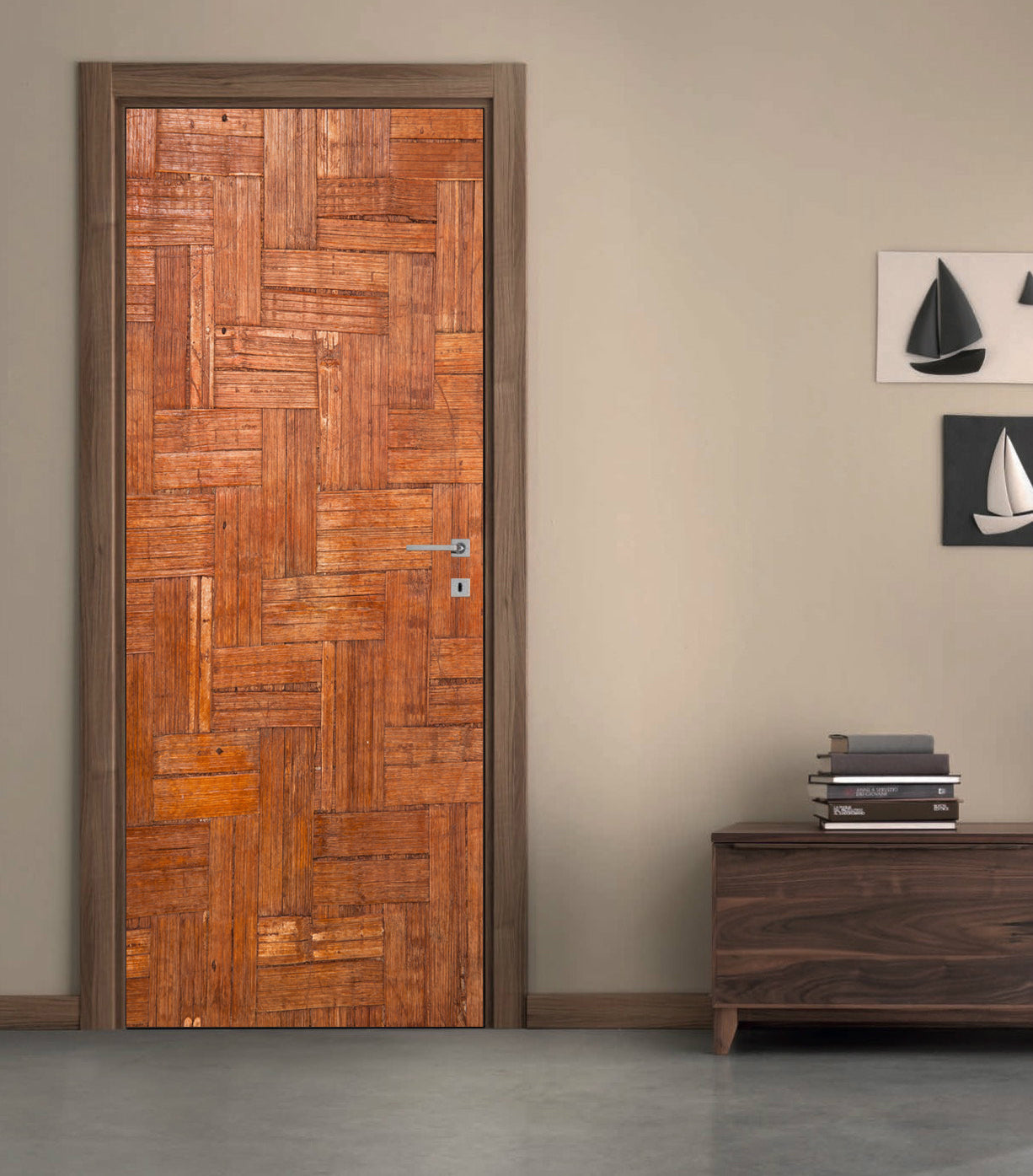Wooden Panels Planks DIY DOOR WRAP Decal Removable Sticker D180
