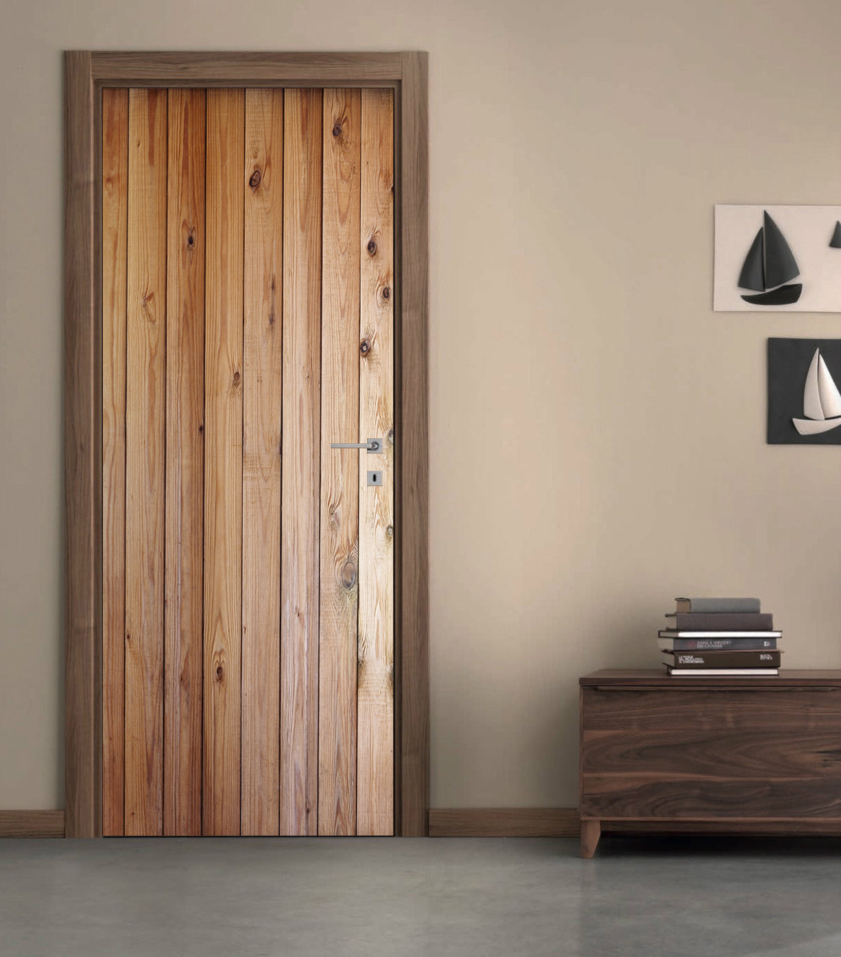 Wood Planks Personalized Name DOOR WRAP Decal Removable Sticker D181