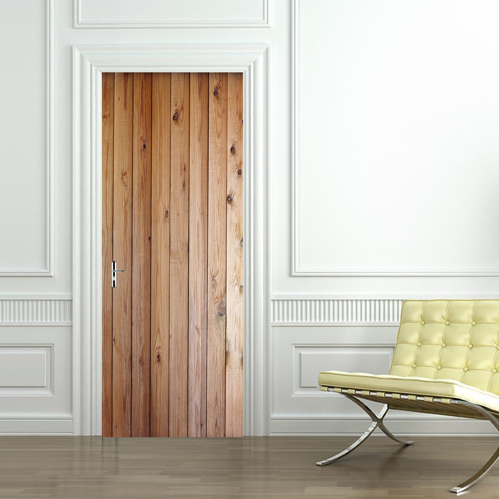 Wood Planks Personalized Name DOOR WRAP Decal Removable Sticker D181