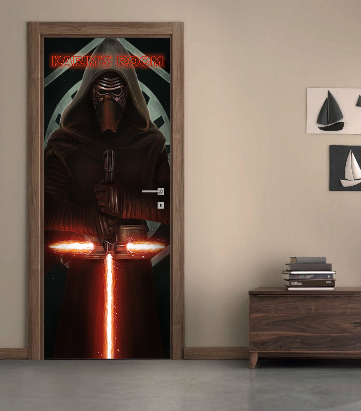 Star Wars Kylo Ren nom personnalisé porte enveloppe autocollant amovible autocollant D188