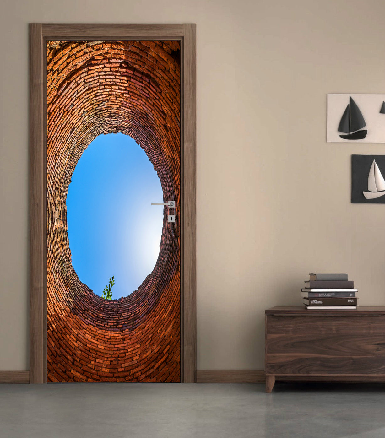 Hole To The Sky DIY DOOR WRAP Decal Removable Sticker D191