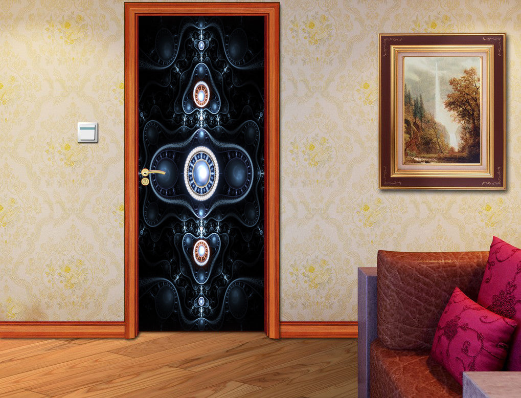 Abstract Shapes DIY DOOR WRAP Decal Removable Sticker D203