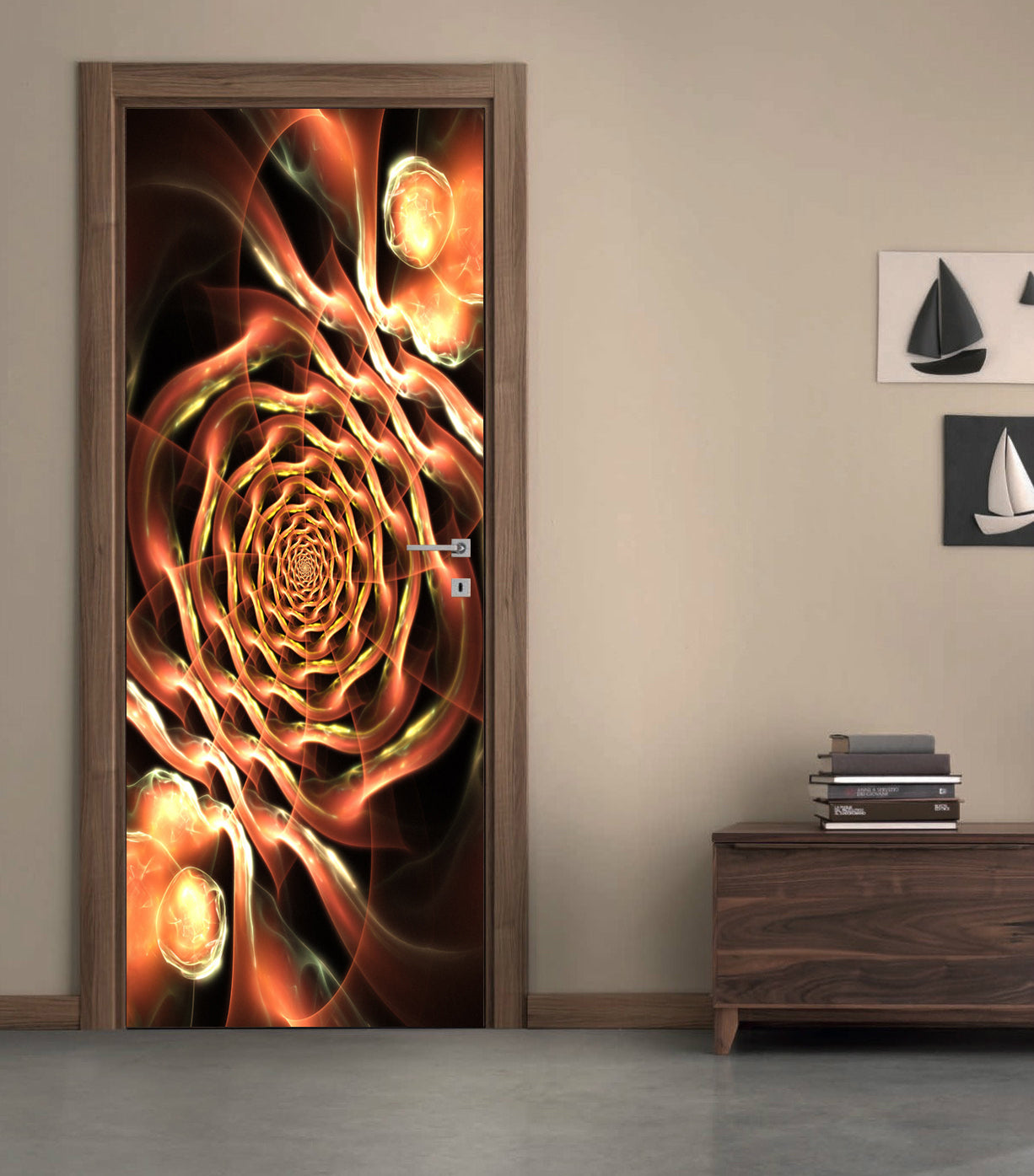 Tribal Bubbles Glow DIY DOOR WRAP Decal Removable Sticker D204