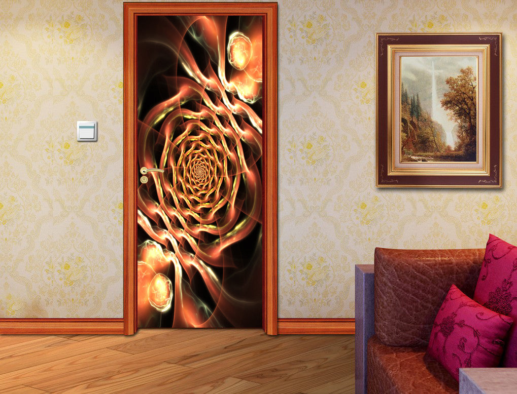 Tribal Bubbles Glow DIY DOOR WRAP Decal Removable Sticker D204