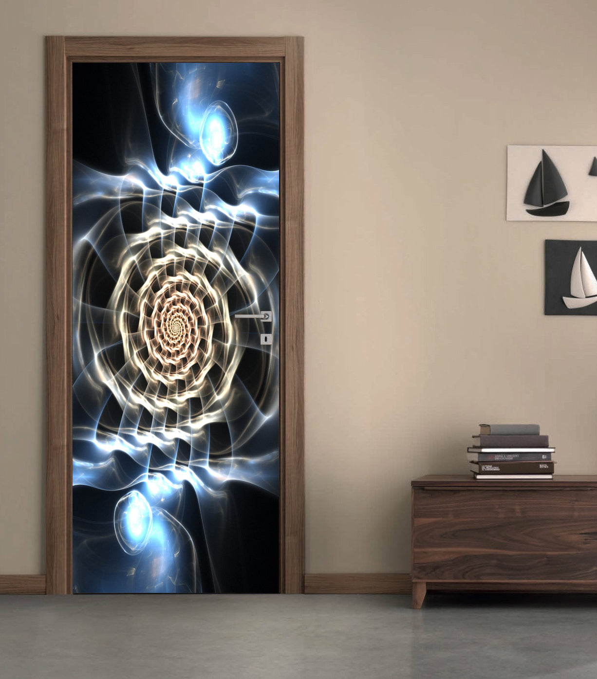 Tribal Circles Glowing DIY DOOR WRAP Decal Removable Sticker D205