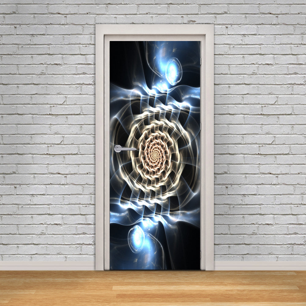 Tribal Circles Glowing DIY DOOR WRAP Decal Removable Sticker D205