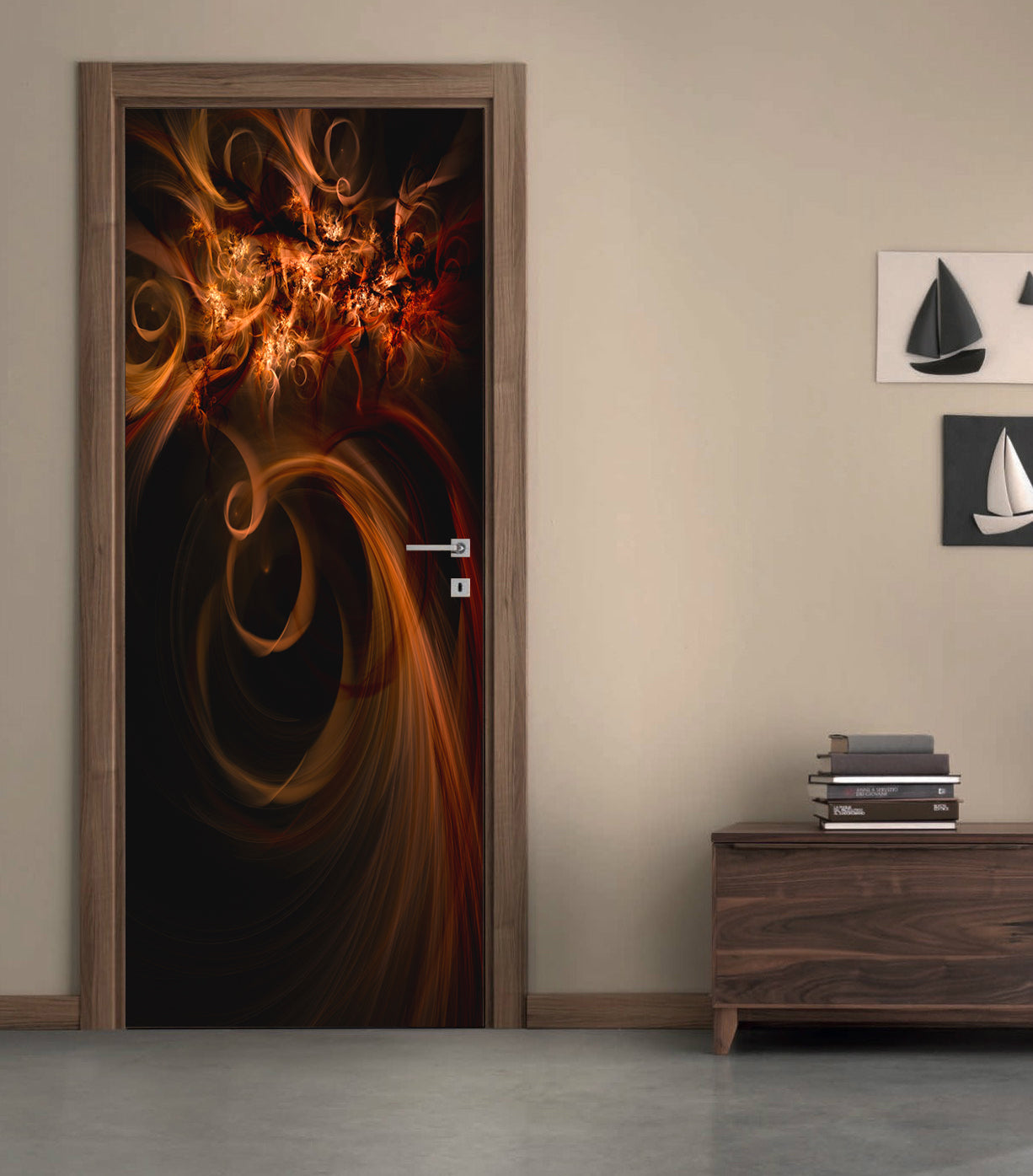 Feather Strokes DIY DOOR WRAP Decal Removable Sticker D206