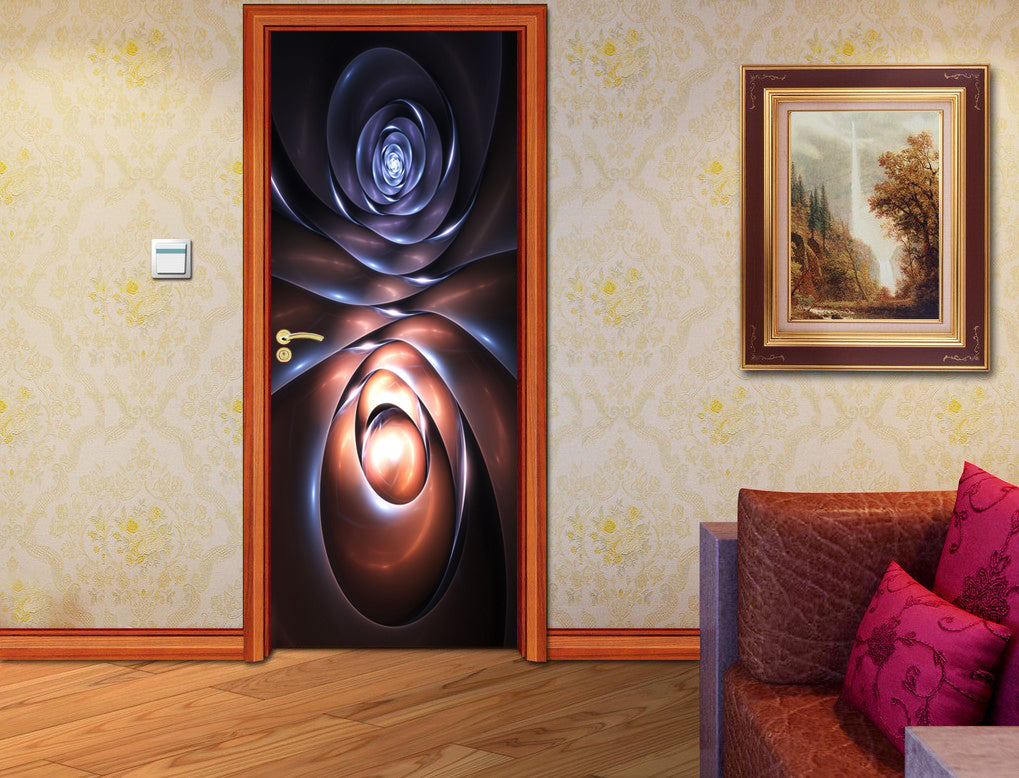 Vertical Yin Yang Abstract DIY DOOR WRAP Decal Removable Sticker D208