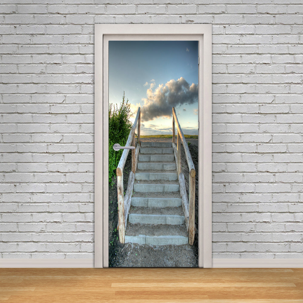 Stairway To Heaven Personalized Name DOOR WRAP Decal Removable Sticker D215
