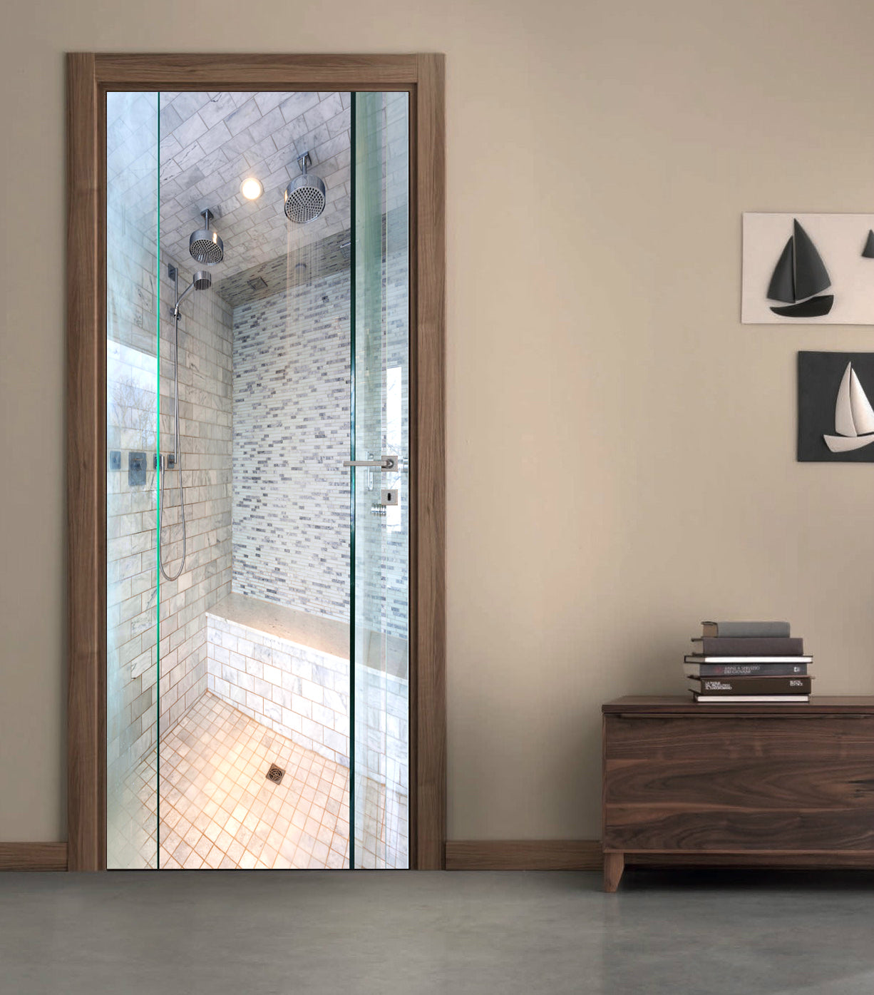 Shower DIY DOOR WRAP Decal Removable Sticker D216