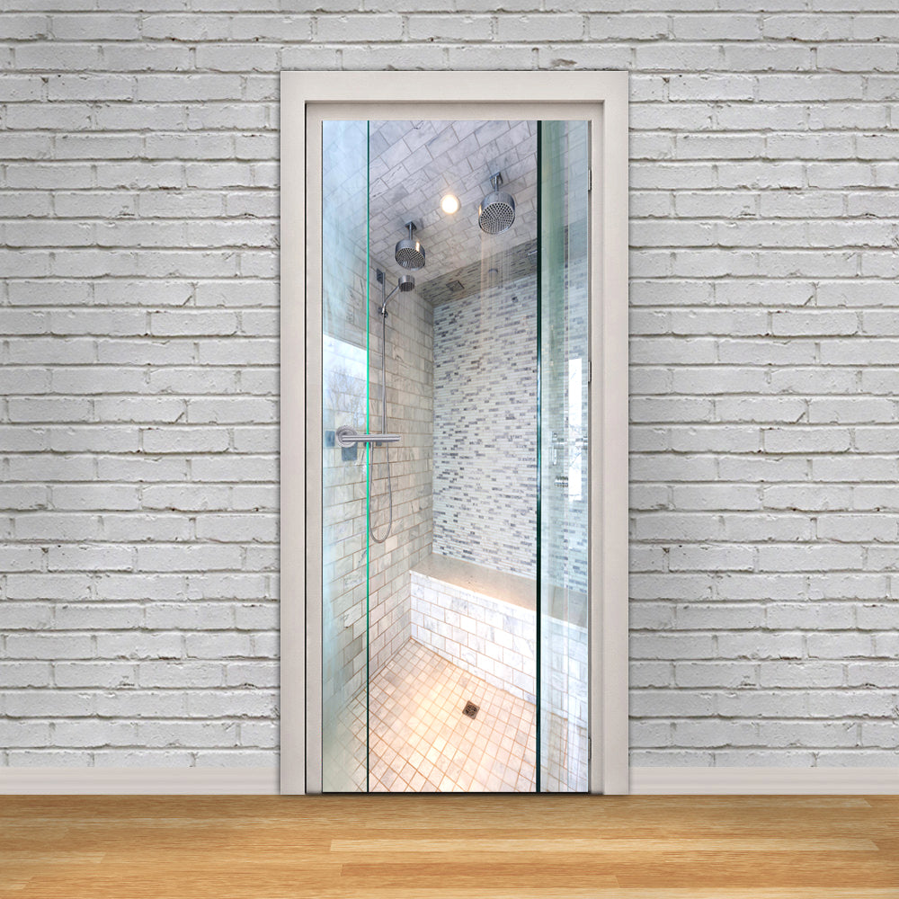 Shower DIY DOOR WRAP Decal Removable Sticker D216