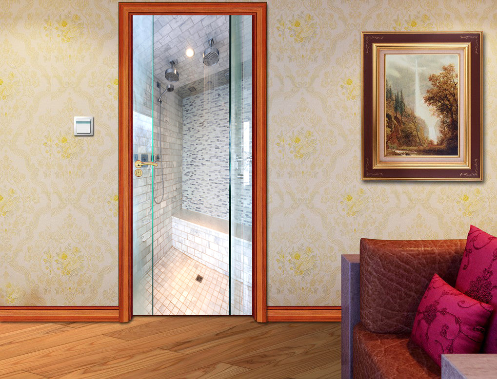 Shower DIY DOOR WRAP Decal Removable Sticker D216