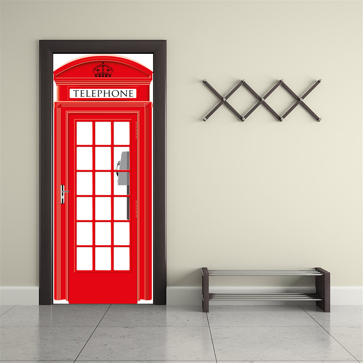 Cabine Telephone DIY DOOR WRAP Decal Removable Sticker D219