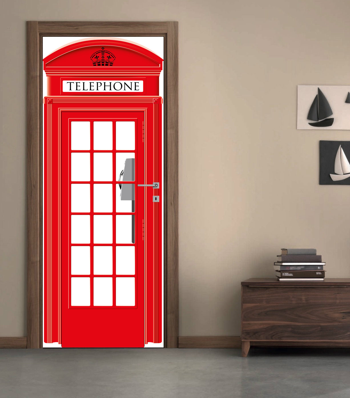 Cabine Telephone DIY DOOR WRAP Decal Removable Sticker D219