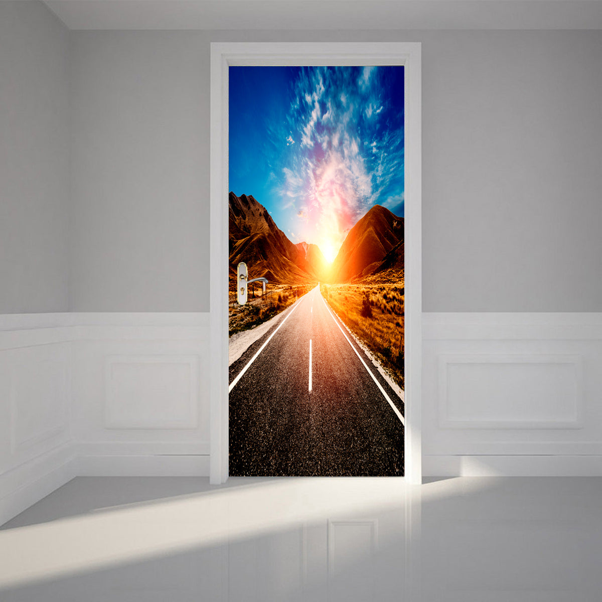 Desert Road DIY DOOR WRAP Decal Removable Sticker D220