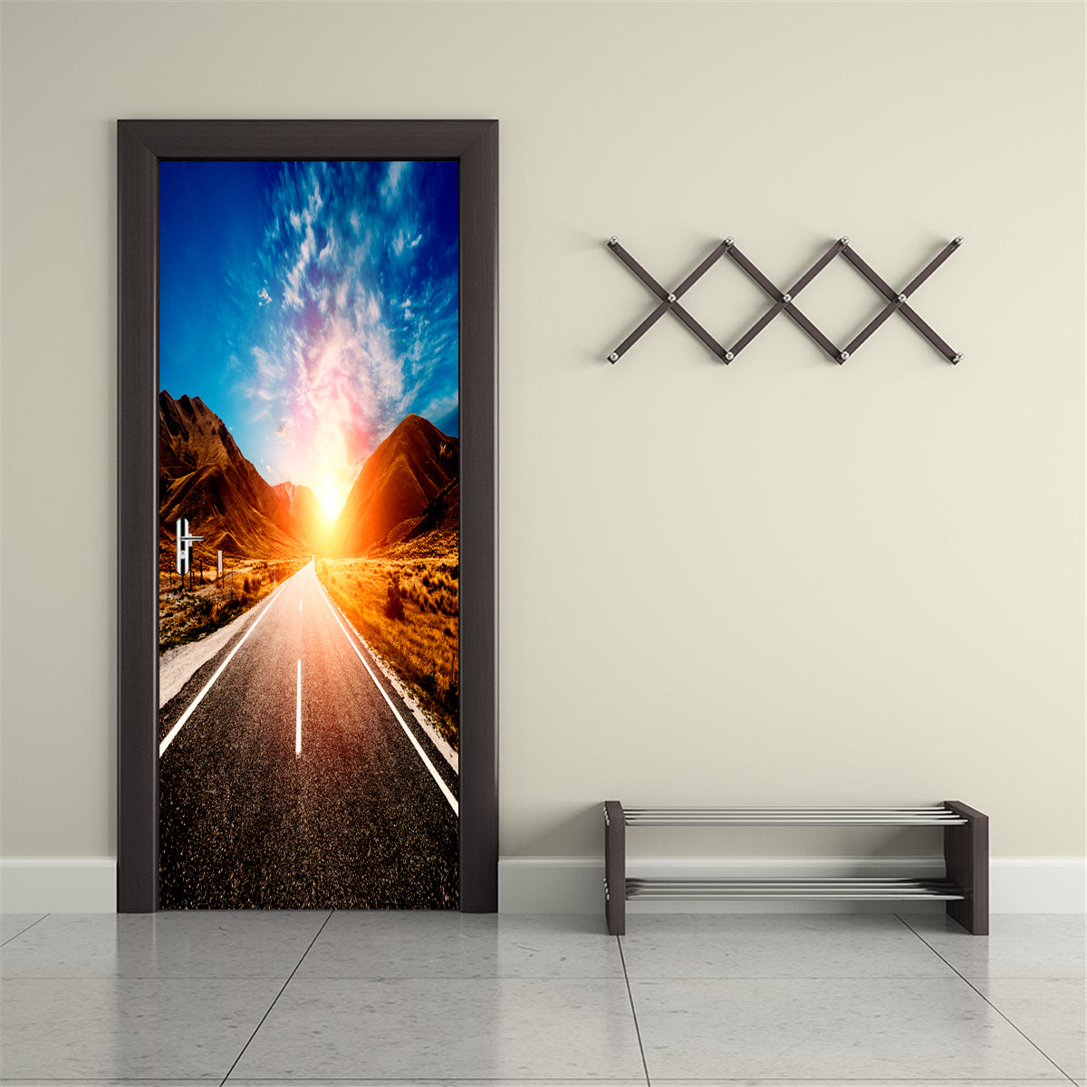 Desert Road DIY DOOR WRAP Decal Removable Sticker D220