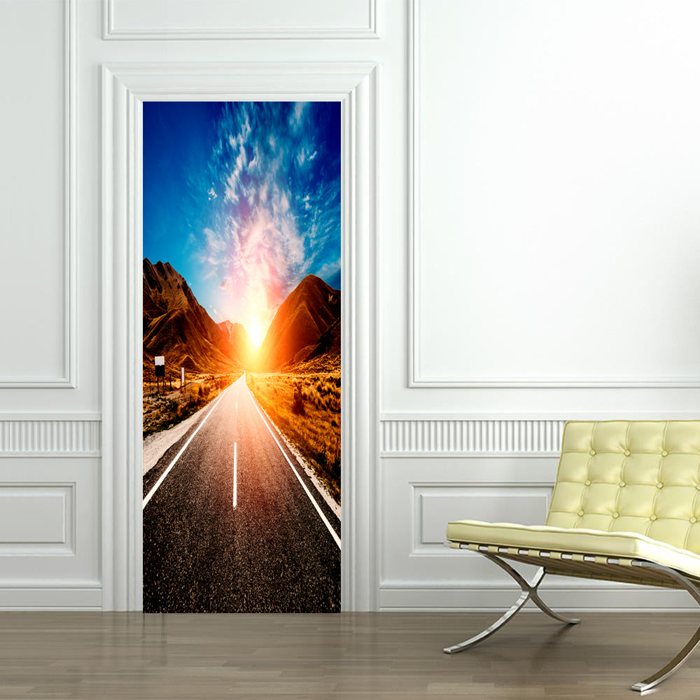 Desert Road DIY DOOR WRAP Decal Removable Sticker D220