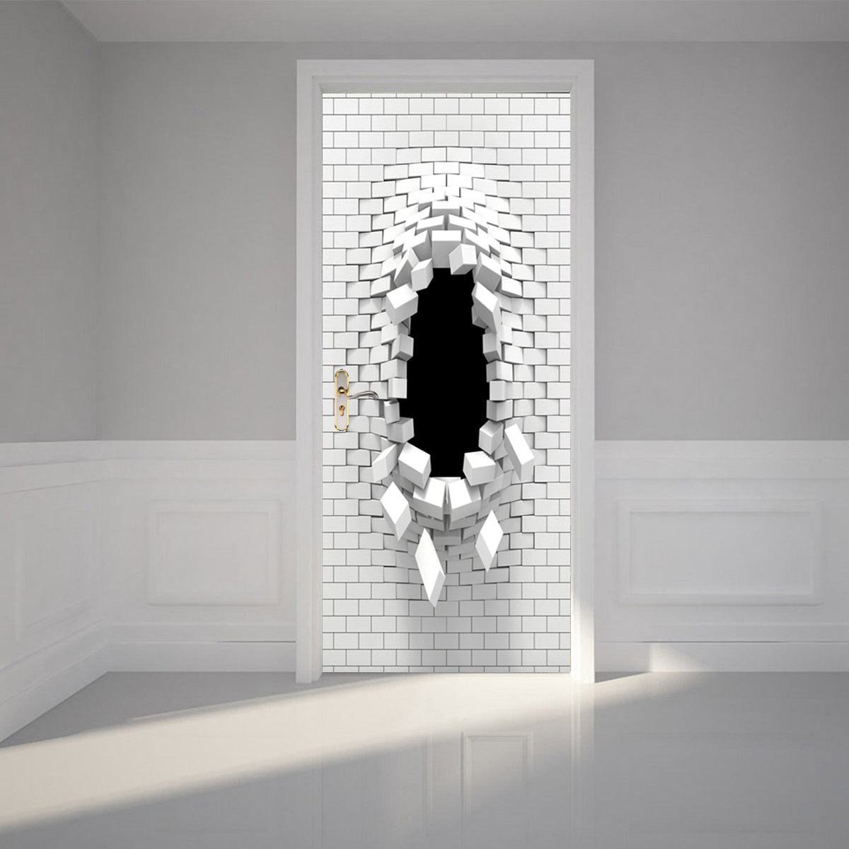 Hole In Wall DIY DOOR WRAP Decal Removable Sticker D221