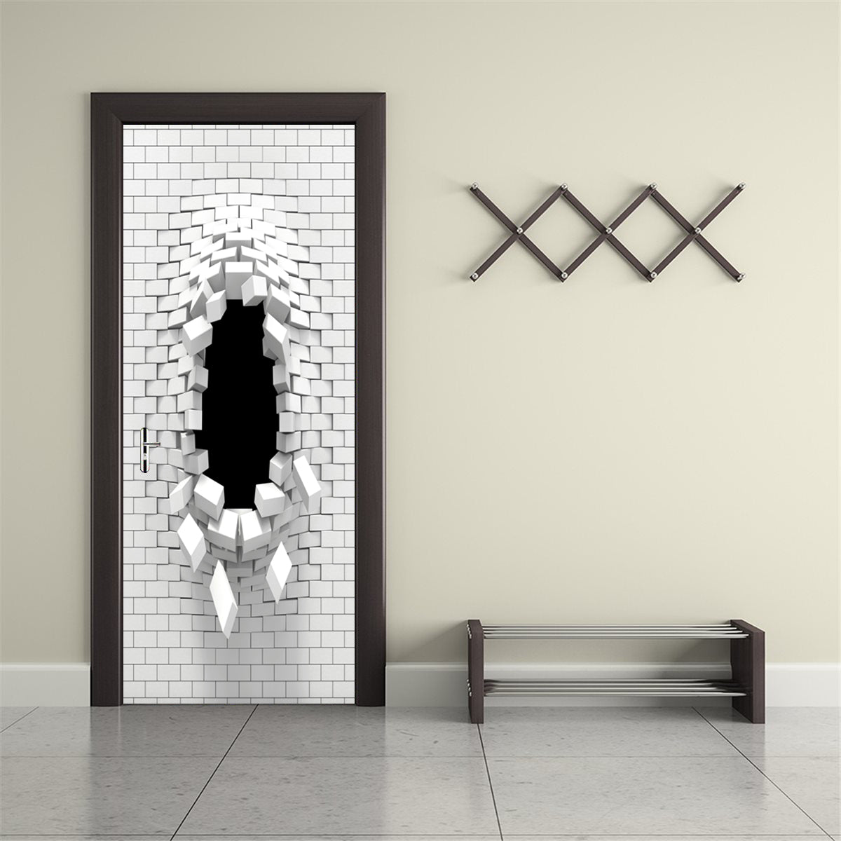 Hole In Wall DIY DOOR WRAP Decal Removable Sticker D221