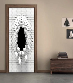 Hole In Wall DIY DOOR WRAP Decal Removable Sticker D221
