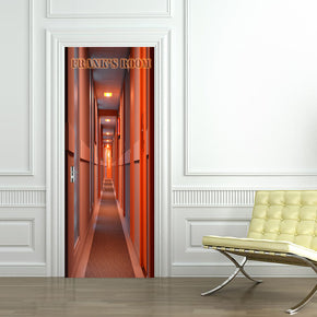 Hallway Illusion Nom personnalisé DOOR WRAP Decal Removable Sticker D222