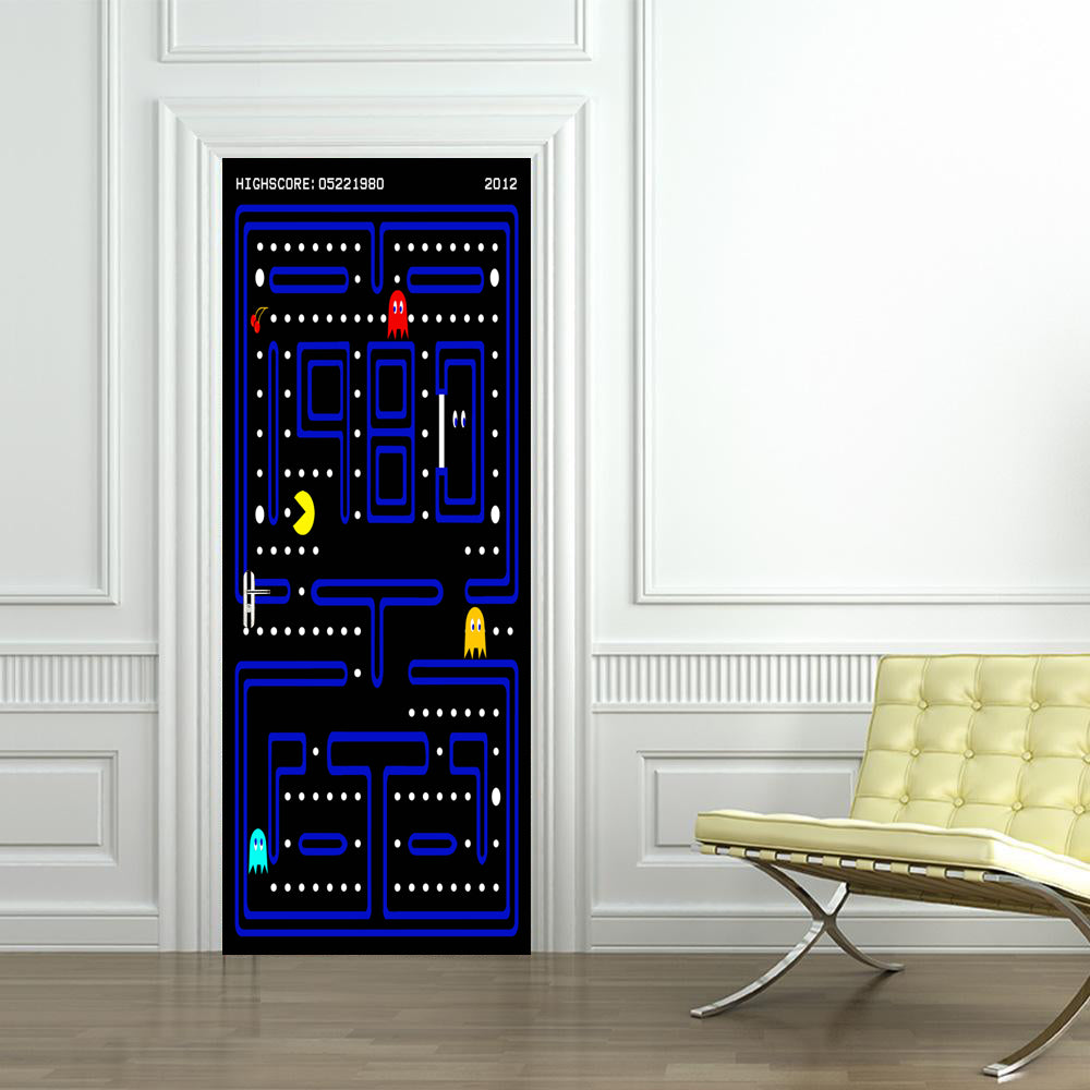 Pacman nom personnalisé porte enveloppe autocollant amovible autocollant D223