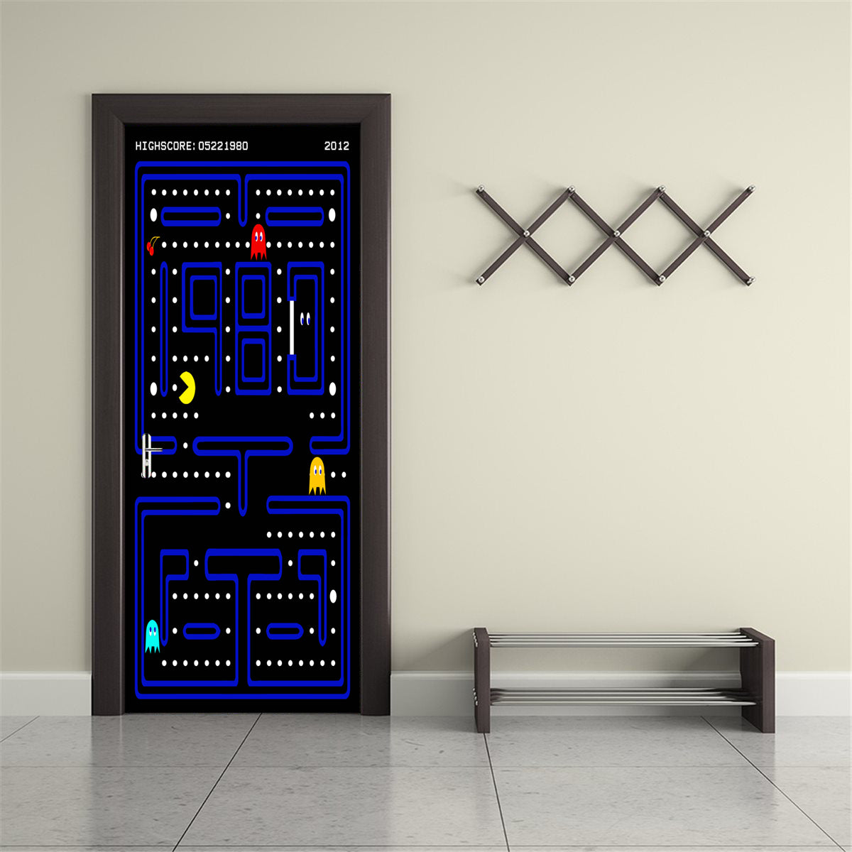 Pacman nom personnalisé porte enveloppe autocollant amovible autocollant D223