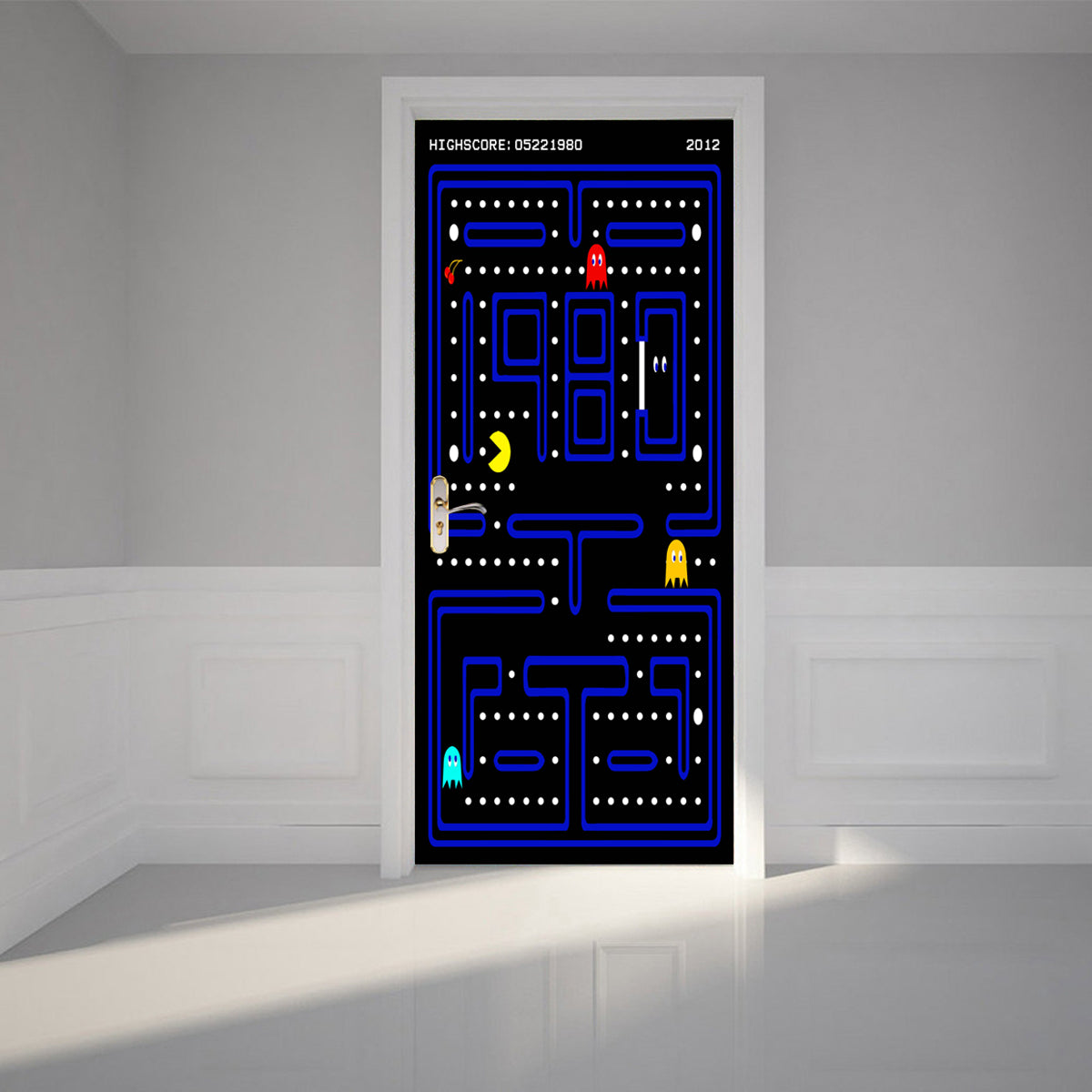 Pacman nom personnalisé porte enveloppe autocollant amovible autocollant D223